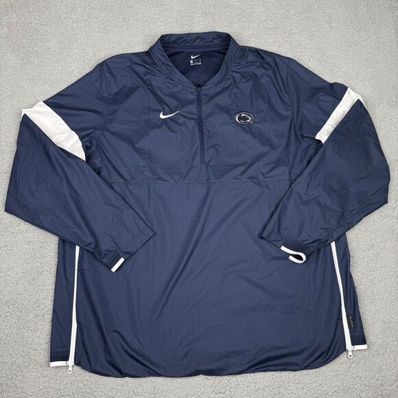 Penn State Jacket Mens XXL Blue Nike Coaches Sideline 1/4 Zip Windbreaker PSU - Picture 1 of 15